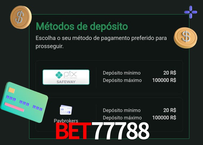O cassino Bet77788 oferece uma grande variedade de métodos de pagamento